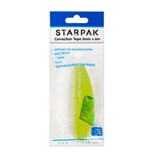 Starpak Correction Tape 5mm/6m 1pc, assorted colours