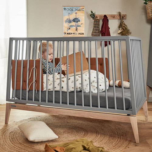 LEANDER Baby Cot LUNA™ 0-3y, Grey/Oak