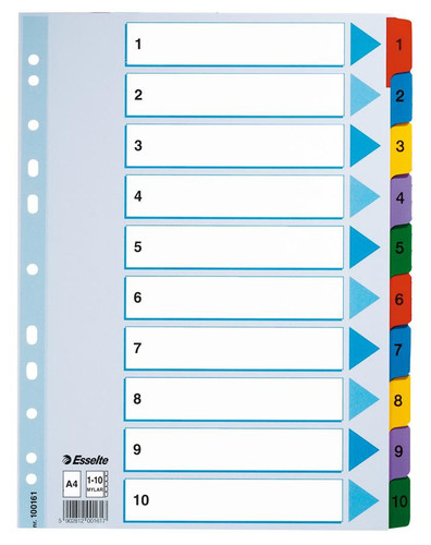 Esselte Index A4 Cardboard 1-10