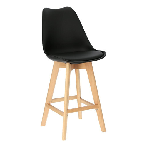 Bar Stool Norden Wood, low, PP, black