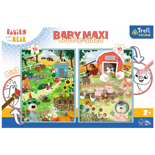 Trefl Primo Baby Maxi Puzzle Double-Sided 4in1 Babies & the Bear 2+