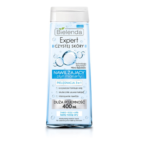 Bielenda Clean Skin Expert Moisturizing Micellar Liquid for Cleansing & Make-up Remover 400ml