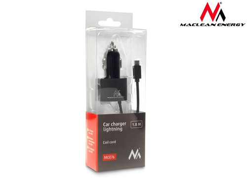 Maclean Car Charger 1.8m Lightning MCE76