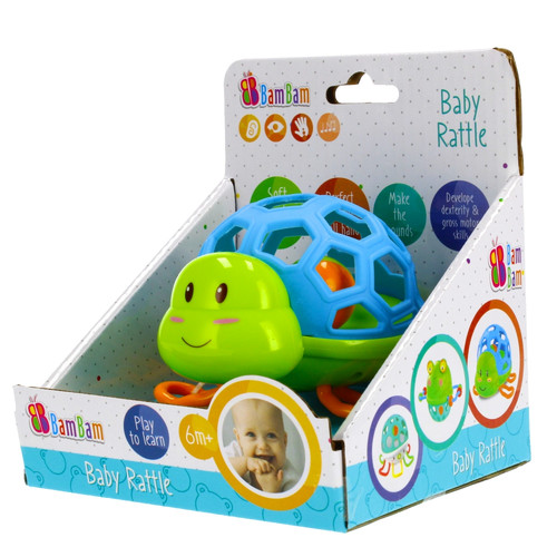 Bam Bam Baby Rattle 1pc, assorted colours, 6m+