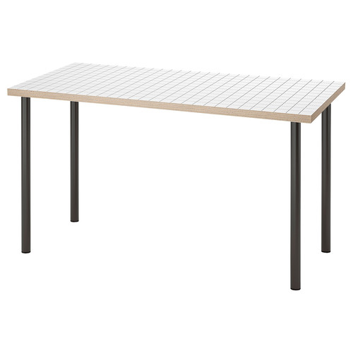 LAGKAPTEN / ADILS Desk, white anthracite/dark grey, 140x60 cm