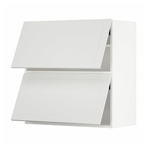 METOD Wall cab horizo 2 doors w push-open, white/Stensund white, 80x80 cm