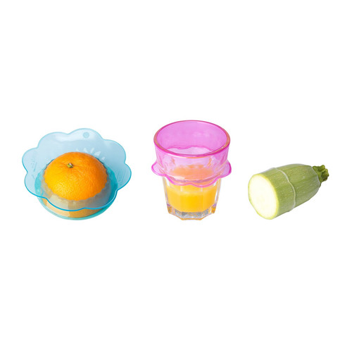 ÖVERMÄTT Food cover, set of 3, silicone, multicolour