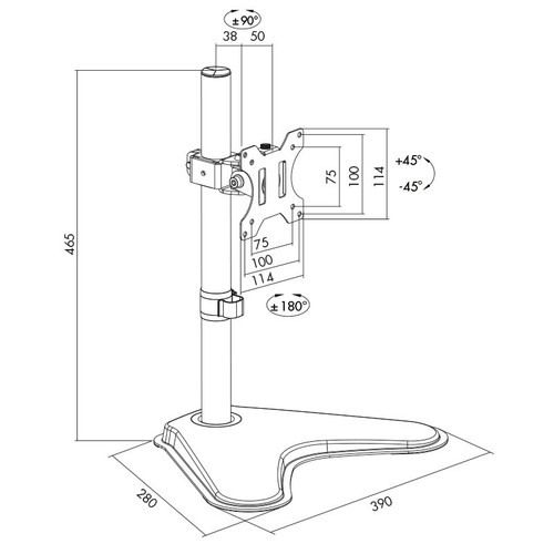 LogiLink Monitor Desk Stand, VESA, max 8kg, 13-32"