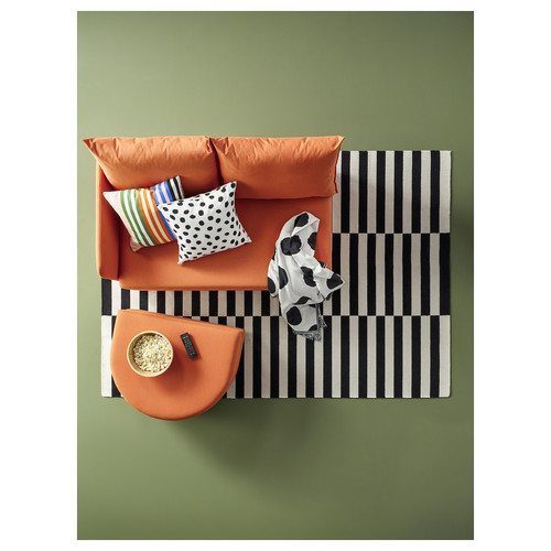 LINDÅKRA 2-seat sofa-bed, Knisa bright orange