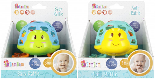 Bam Bam Baby Rattle 1pc, assorted colours, 6m+