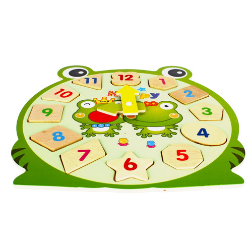 Wooden Educational Clock, random patterns, 1pc, 3+