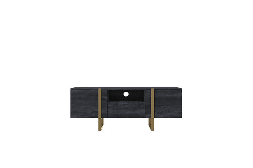 TV Cabinet Verica 150 cm, charcoal/gold legs