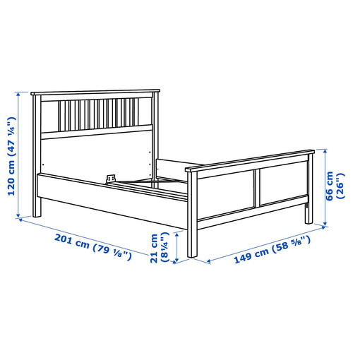 HEMNES Bed frame with mattress, white stain/Åkrehamn firm, 160x200 cm