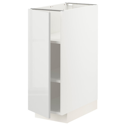 METOD Base cabinet with shelves, white/Ringhult light grey, 30x60 cm