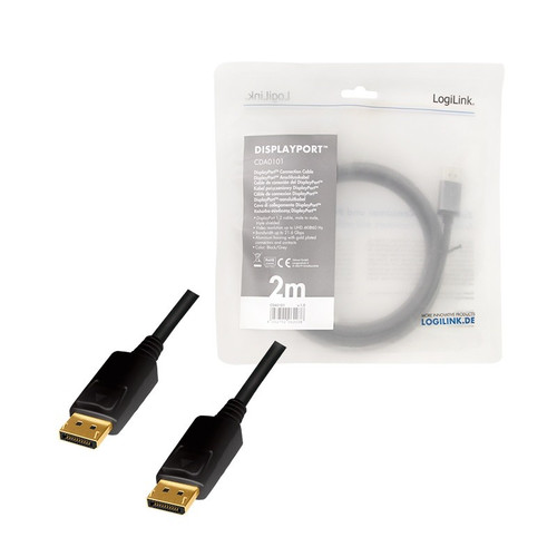 LogiLink DisplayPort Cable 4K/60 Hz DP/M to DP/M 2 m