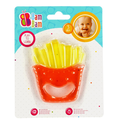 Bam Bam Teether French Fries 1pc, random colours, 3m+