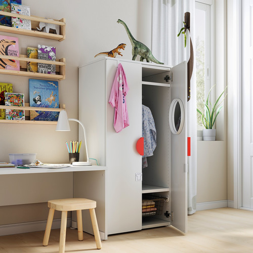 SMÅSTAD / PLATSA Wardrobe, white, with frame, 60x40x123 cm