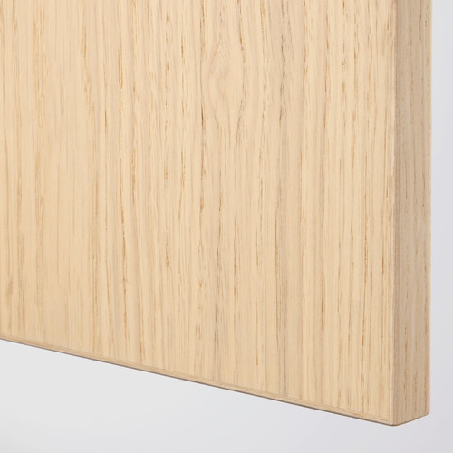 PAX / FORSAND/ÅHEIM Wardrobe combination, white stained oak effect/mirror glass, 150x60x201 cm