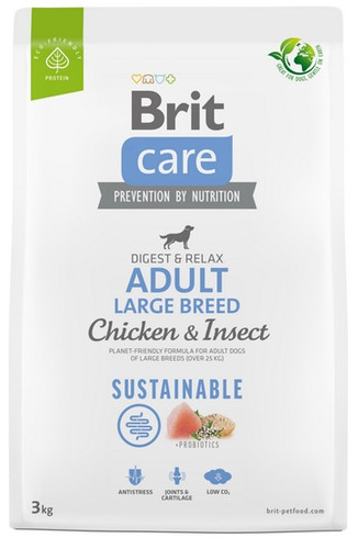 Brit Care Sustainable Large Breed Chicken & Insect Dog Dry Food 3kg