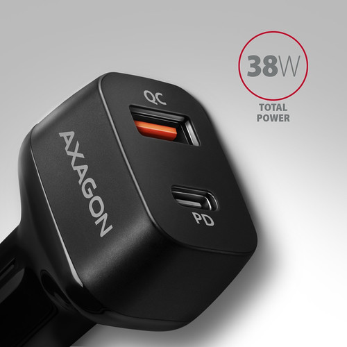 AXAGON Car Charger PWC-PQ38 38W 2x port USB-A+C