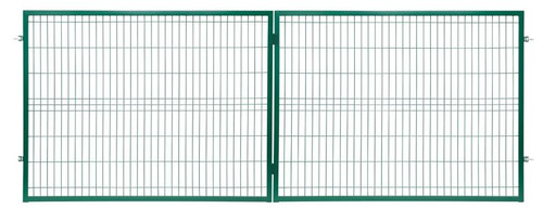 Double Swing Gate Steel 400 x 150 cm / 5 x 20 cm, galvanised, green