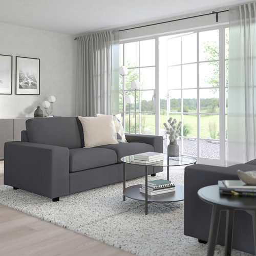 VIMLE 2-seat sofa-bed, with wide armrests/Hallarp grey