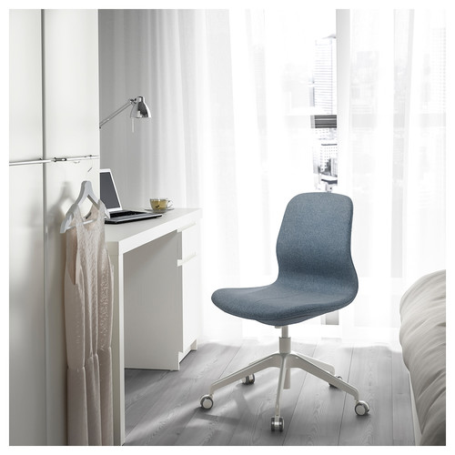 LÅNGFJÄLL Office chair, Gunnared blue/white, 68x68 cm