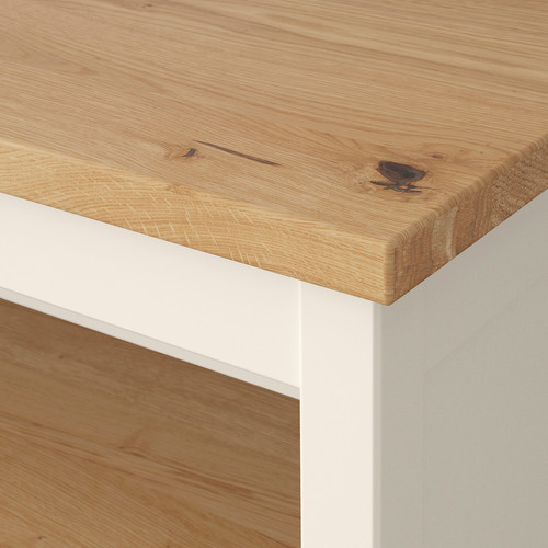 TORNVIKEN Kitchen island, off-white, oak, 126x77 cm