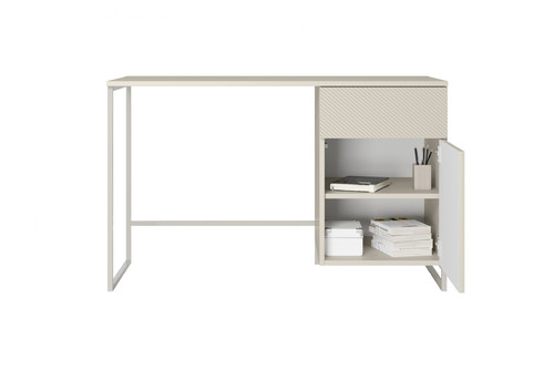 Desk with Drawer Asha 120 cm, cashmere, cashmere frame