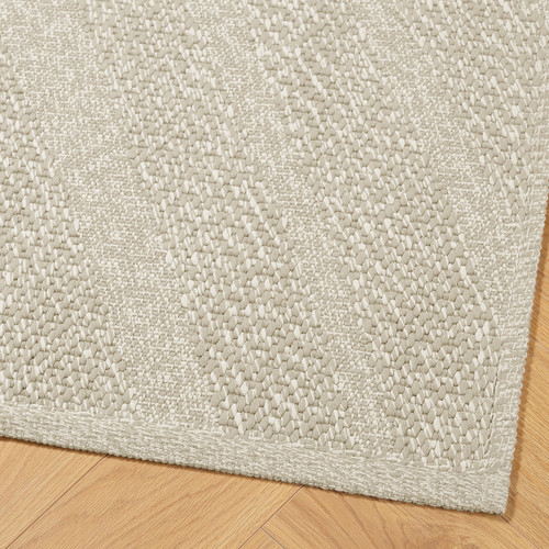 FULLMAKT Rug flatwoven, in/outdoor, beige/mélange, 80x150 cm