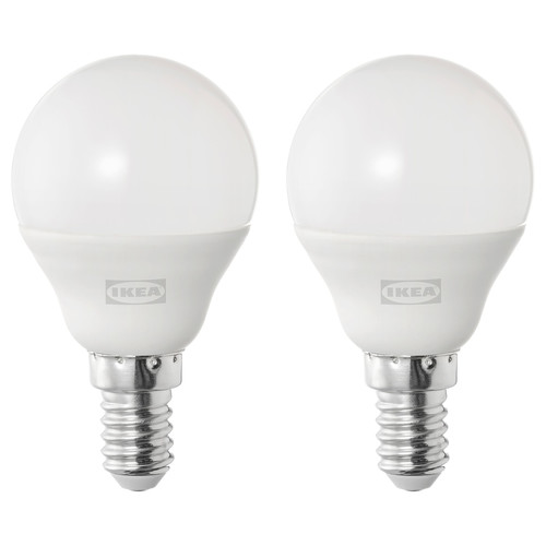 SOLHETTA LED bulb E14 470 lumen, globe opal white