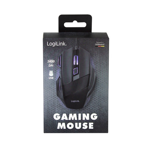 LogiLink Optical Wired Gaming Mouse USB 2400DPI, black