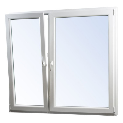 Tilt and Turn/Casement Window PVC Triple-Pane 1465 x 1435 mm, asymmetrical, left, white