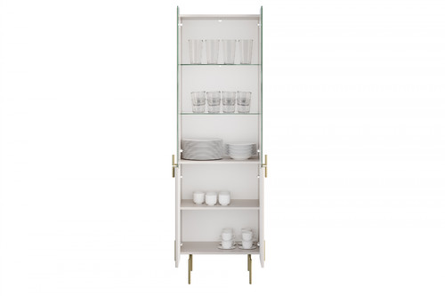 Display Cabinet Malmi 60 cm, cashmere, crema bianca, gold legs