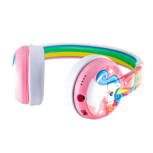 BuddyPhones Headphones Bluetooth Wave Unicorn, pink