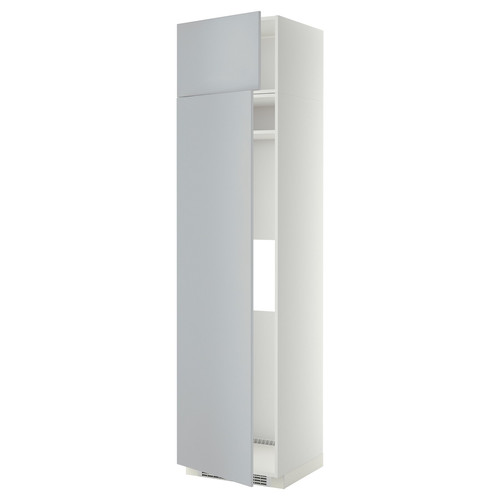 METOD Hi cab f fridge or freezer w 2 drs, white/Veddinge grey, 60x60x240 cm