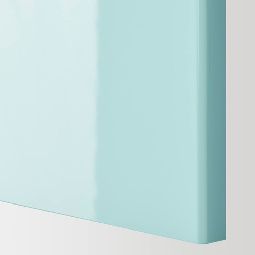 METOD Wall cabinet w dish drainer/2 doors, white Järsta/high-gloss light turquoise, 80x60 cm