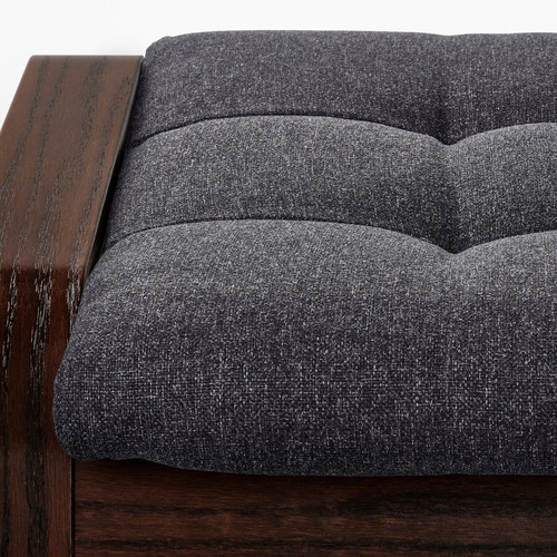 POÄNG Footstool, brown/Gunnared dark grey