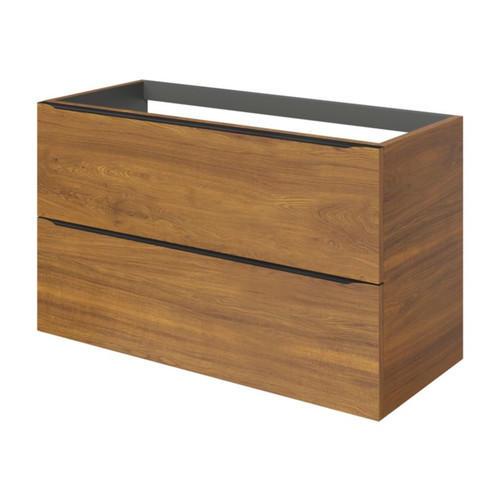 Goodhome Wall-mounted Basin Cabinet Imandra 100cm, walnut