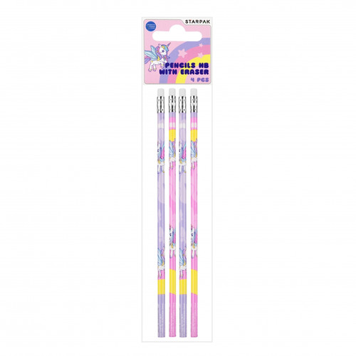 Starpak Pencil with Eraser HB Unicorn 4pcs