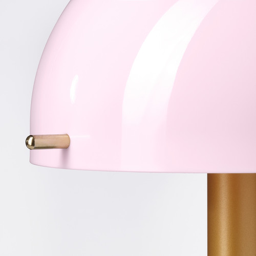 NÖDMAST LED portable lamp, battery operated, light pink/dark grey-green, 26 cm