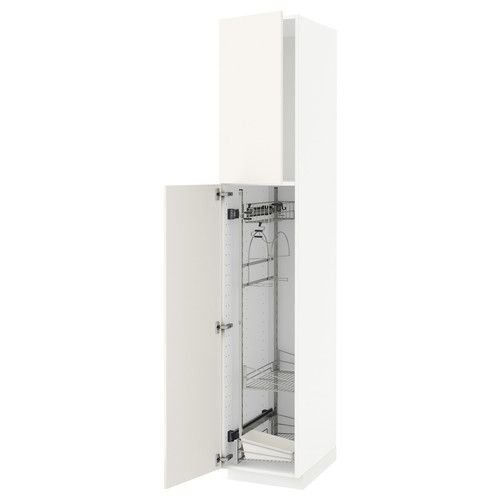 METOD High cabinet with cleaning interior, white/Veddinge white, 40x60x220 cm