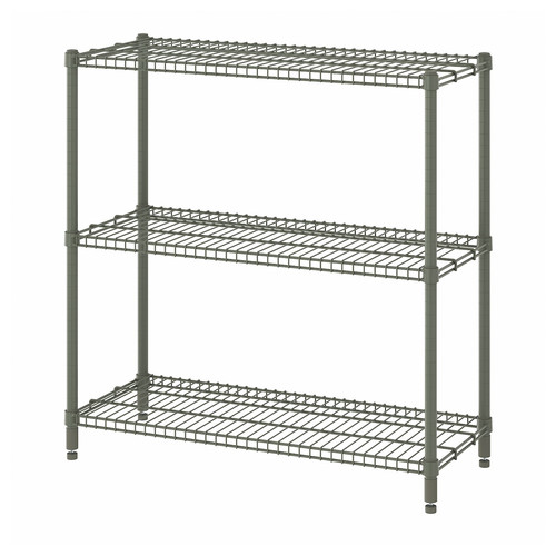 OMAR Shelving unit, grey-green, 92x36x94 cm