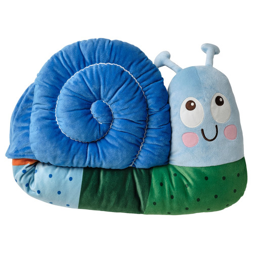 BRUMMIG Cushion, snail shaped/multicolour, 90x36 cm