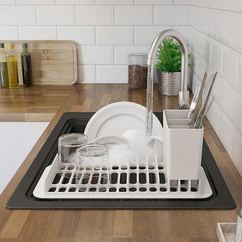 Granite Kitchen Sink Romesco 1 Bowl with Drainer & Accessories, black