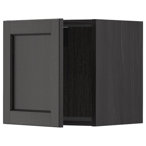 METOD Wall cabinet, black/Lerhyttan black stained, 40x40 cm