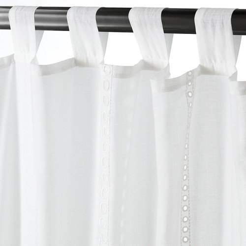 TUVÄNGSFLY Sheer curtains, 1 pair, white embroidery, 145x300 cm