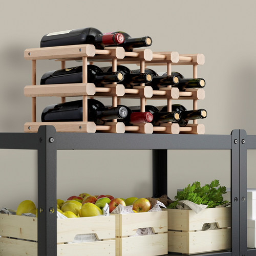 MAGNETISK 12-bottle wine rack, solid wood