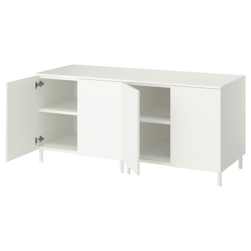 PLATSA Storage combination with doors, white/Fonnes white, 160x57x73 cm