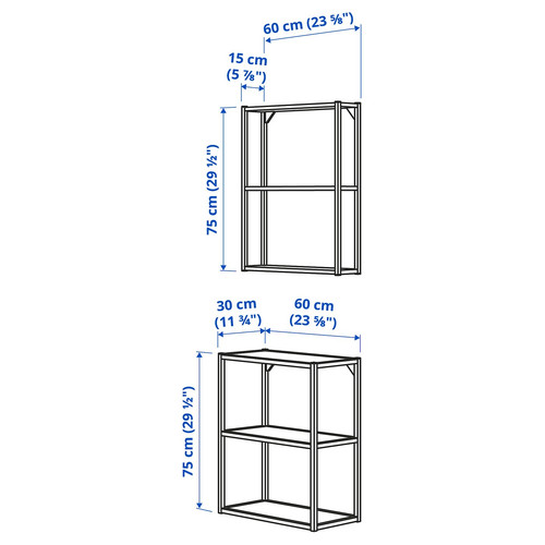 ENHET Wall/floor storage combination, white, 60x30x150 cm